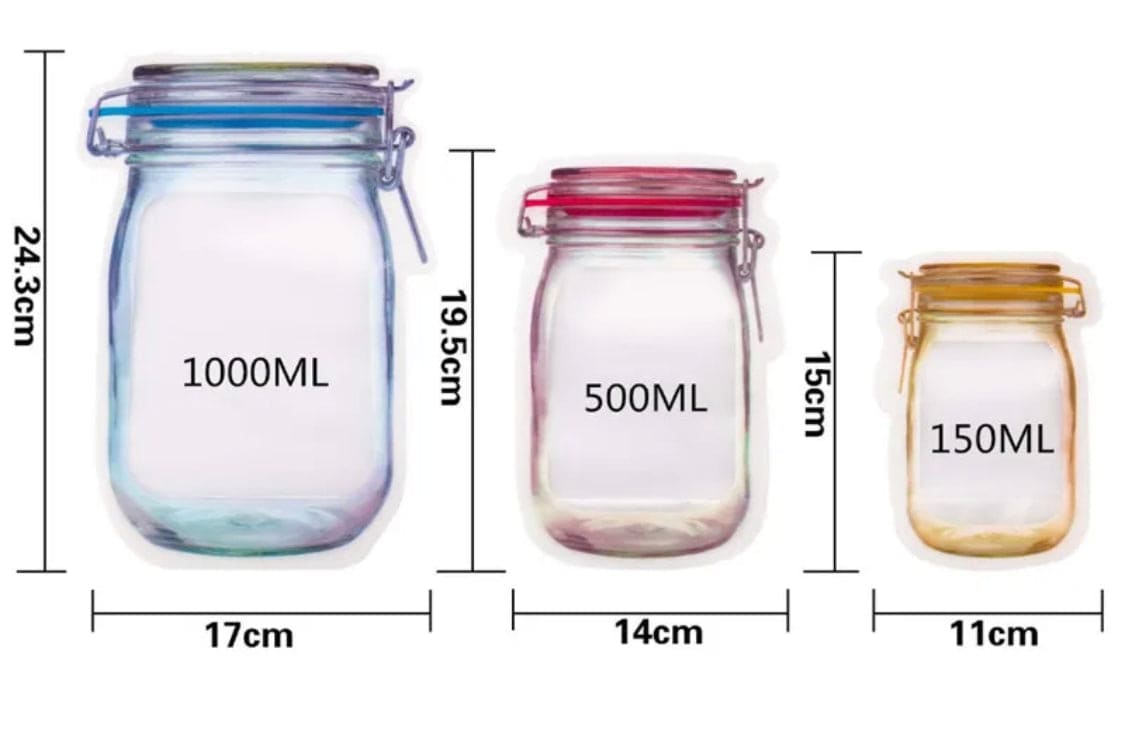 Food Grade Preservation Zipper Bags, Reusable Mason Jar Zipper Fresh Bags, Airtight Seal Food Storage Bags, Leak-Proof Zip-Lock Food Storage Bags for Travel Food Grade Preservation Zipper Bags, Reusable Mason Jar Zipper Fresh Bags, Airtight Seal Food Storage Bags, Leak-Proof Zip-Lock Food Storage Bags for Travel
